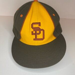 San Diego Padres SD Cooperstown Collection Fitted Hat Cap 1984 Patch Sz 7 3/4